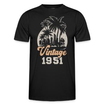 Millésime 1951 Anniversaire Palmiers - T-shirt sport Homme - noir - Devant - AI Model Male 178 dark (178cm)