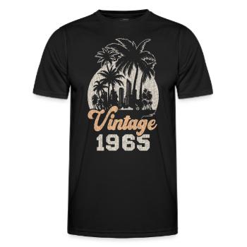 Millésime 1965 Anniversaire Palmiers - T-shirt sport Homme - noir - Devant - AI Model Male 178 dark (178cm)
