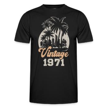Millésime 1971 Anniversaire Palmiers - T-shirt sport Homme - noir - Devant - AI Model Male 178 dark (178cm)