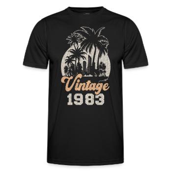 Millésime 1983 Anniversaire Palmiers - T-shirt sport Homme - noir - Devant - AI Model Male 178 dark (178cm)