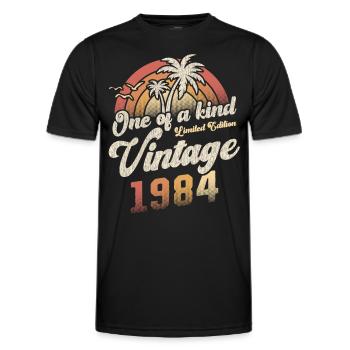 Millésime 1984 Anniversaire Palmiers - T-shirt sport Homme - noir - Devant - AI Model Male 178 dark (178cm)