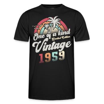 Vintage 1959 Geburtstag Palmen - Männer Funktions-T-Shirt - Schwarz - Vorne - AI Model Male 178 dark (178cm)