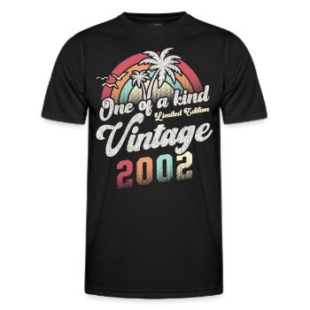 Vintage 2002 Geburtstag Palmen - Männer Funktions-T-Shirt - Schwarz - Vorne - AI Model Male 178 dark (178cm)