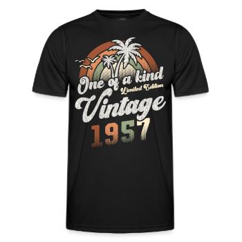 Millésime 1957 Anniversaire Palmiers - T-shirt sport Homme - noir - Devant - AI Model Male 178 dark (178cm)