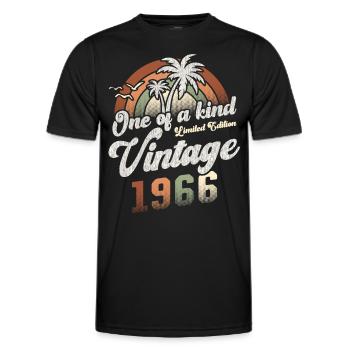 Millésime 1966 Anniversaire Palmiers - T-shirt sport Homme - noir - Devant - AI Model Male 178 dark (178cm)