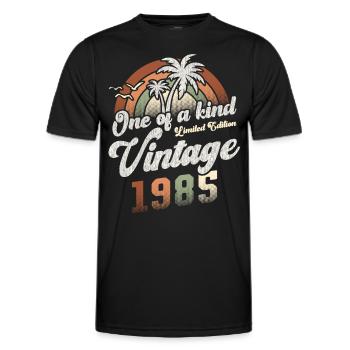 Millésime 1985 Anniversaire Palmiers - T-shirt sport Homme - noir - Devant - AI Model Male 178 dark (178cm)