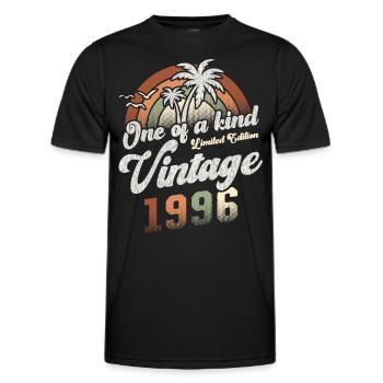 Vintage 1996 Birthday Palm Trees - Men's Functional T-Shirt - black - Front - AI Model Male 178 dark (178cm)