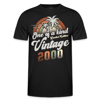 Millésime 2000 Anniversaire Palmiers - T-shirt sport Homme - noir - Devant - AI Model Male 178 dark (178cm)