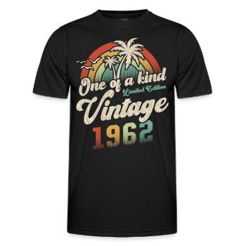 Vintage 1962 Geburtstag Palmen - Männer Funktions-T-Shirt - Schwarz - Vorne - AI Model Male 178 dark (178cm)