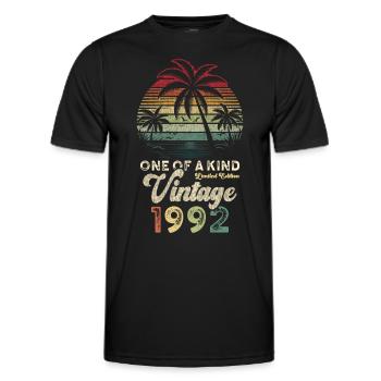 Millésime 1992 Anniversaire Palmiers - T-shirt sport Homme - noir - Devant - AI Model Male 178 dark (178cm)