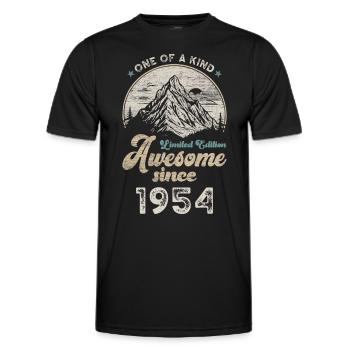 1954 Anniversaire Berge - T-shirt sport Homme - noir - Devant - AI Model Male 178 dark (178cm)