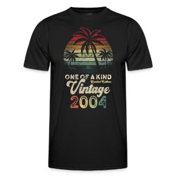 Millésime 2004 Anniversaire Palmiers - T-shirt sport Homme - noir - Devant - AI Model Male 178 dark (178cm)