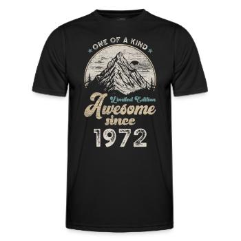 1972 Geburtstag Berge - Männer Funktions-T-Shirt - Schwarz - Vorne - AI Model Male 178 dark (178cm)
