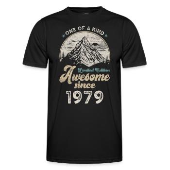 1979 Birthday Berge - Men's Functional T-Shirt - black - Front - AI Model Male 178 dark (178cm)