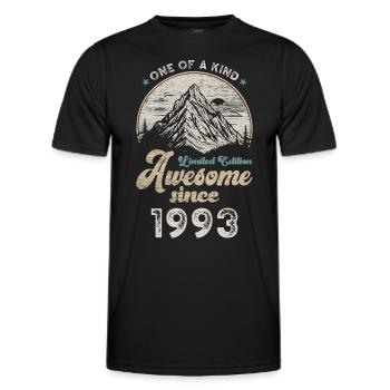 1993 Birthday Berge - Men's Functional T-Shirt - black - Front - AI Model Male 178 dark (178cm)