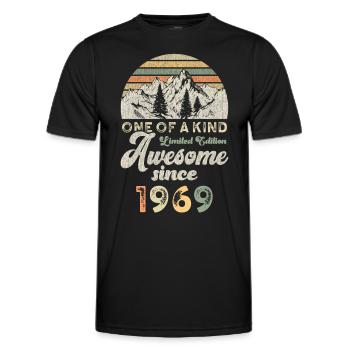 1969 Birthday Berge - Men's Functional T-Shirt - black - Front - AI Model Male 178 dark (178cm)