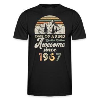 1967 Birthday Berge - Men's Functional T-Shirt - black - Front - AI Model Male 178 dark (178cm)