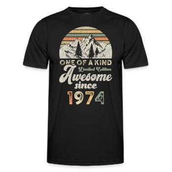 1974 Birthday Berge - Men's Functional T-Shirt - black - Front - AI Model Male 178 dark (178cm)