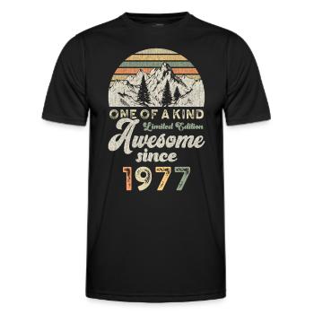 1977 Anniversaire Berge - T-shirt sport Homme - noir - Devant - AI Model Male 178 dark (178cm)