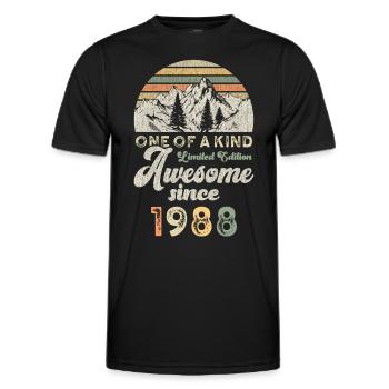 1988 Anniversaire Berge - T-shirt sport Homme - noir - Devant - AI Model Male 178 dark (178cm)