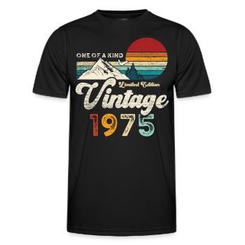 Millésime 1975 Anniversaire Montagnes - T-shirt sport Homme - noir - Devant - AI Model Male 178 dark (178cm)