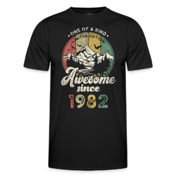 1982 Birthday Berge - Men's Functional T-Shirt - black - Front - AI Model Male 178 dark (178cm)