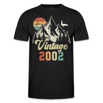 Vintage 2002 Birthday Mountains Eagle - Men's Functional T-Shirt - black - Front - AI Model Male 178 dark (178cm)