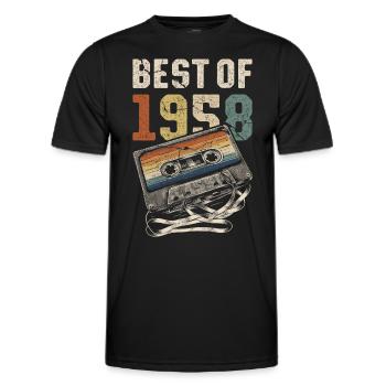 Best Of 1958 Geburtstag Kassette - Männer Funktions-T-Shirt - Schwarz - Vorne - AI Model Male 178 dark (178cm)