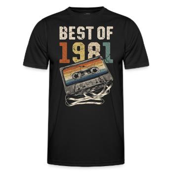 Le meilleur de la cassette d’anniversaire de 1981 - T-shirt sport Homme - noir - Devant - AI Model Male 178 dark (178cm)