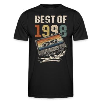 Best Of 1998 Birthday Cassette - Men's Functional T-Shirt - black - Front - AI Model Male 178 dark (178cm)