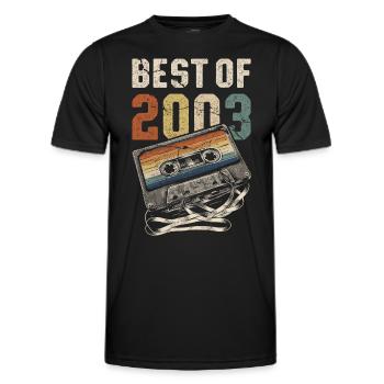 Best Of 2003 Birthday Cassette - Men's Functional T-Shirt - black - Front - AI Model Male 178 dark (178cm)