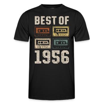 Best Of 1956 Geburtstag Kassette - Männer Funktions-T-Shirt - Schwarz - Vorne - AI Model Male 178 dark (178cm)
