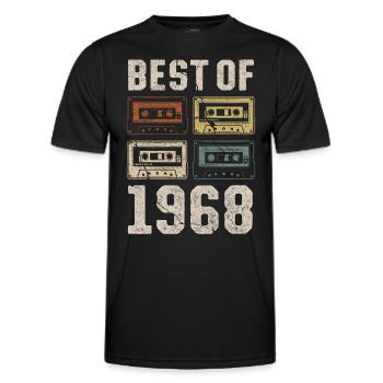 Best Of 1968 Birthday Cassette - Men's Functional T-Shirt - black - Front - AI Model Male 178 dark (178cm)