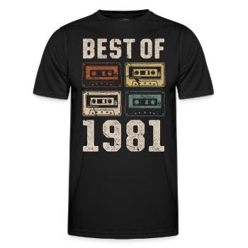 Le meilleur de la cassette d’anniversaire de 1981 - T-shirt sport Homme - noir - Devant - AI Model Male 178 dark (178cm)