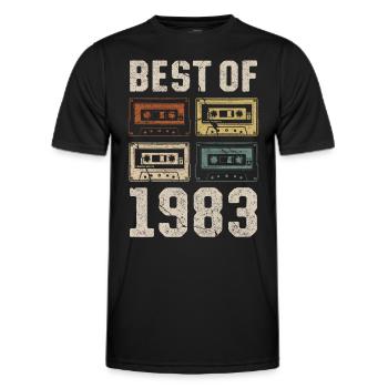Best Of 1983 Birthday Cassette - Men's Functional T-Shirt - black - Front - AI Model Male 178 dark (178cm)