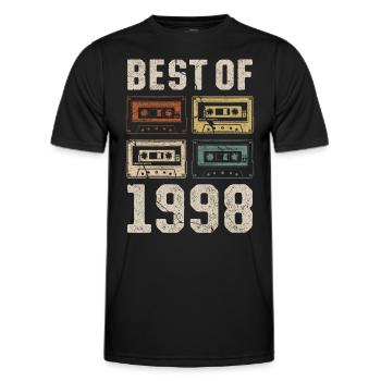 Best Of 1998 Birthday Cassette - Men's Functional T-Shirt - black - Front - AI Model Male 178 dark (178cm)