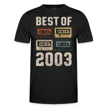Best Of 2003 Birthday Cassette - Men's Functional T-Shirt - black - Front - AI Model Male 178 dark (178cm)