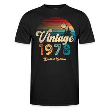 Vintage 1978 Birthday Retro - Men's Functional T-Shirt - black - Front - AI Model Male 178 dark (178cm)
