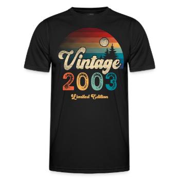 Vintage 2003 Birthday Retro - Men's Functional T-Shirt - black - Front - AI Model Male 178 dark (178cm)