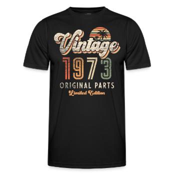 Millésime 1973 Anniversaire Rétro - T-shirt sport Homme - noir - Devant - AI Model Male 178 dark (178cm)