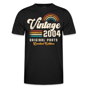 Vintage 2004 Anniversaire Rétro - T-shirt sport Homme - noir - Devant - AI Model Male 178 dark (178cm)