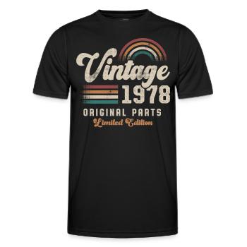 Vintage 1978 Birthday Retro - Men's Functional T-Shirt - black - Front - AI Model Male 178 dark (178cm)