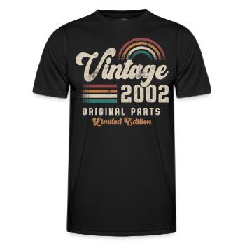 Millésime 2002 Anniversaire Rétro - T-shirt sport Homme - noir - Devant - AI Model Male 178 dark (178cm)