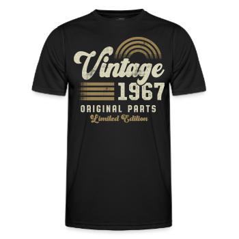 Vintage 1967 Birthday Retro - Men's Functional T-Shirt - black - Front - AI Model Male 178 dark (178cm)