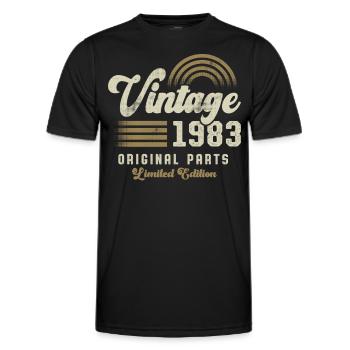 Vintage 1983 Geburtstag Retro - Männer Funktions-T-Shirt - Schwarz - Vorne - AI Model Male 178 dark (178cm)