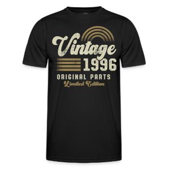 Millésime 1996 Anniversaire Rétro - T-shirt sport Homme - noir - Devant - AI Model Male 178 dark (178cm)
