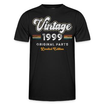Millésime 1999 Anniversaire Rétro - T-shirt sport Homme - noir - Devant - AI Model Male 178 dark (178cm)