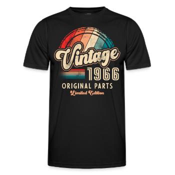 Millésime 1966 Anniversaire Rétro - T-shirt sport Homme - noir - Devant - AI Model Male 178 dark (178cm)