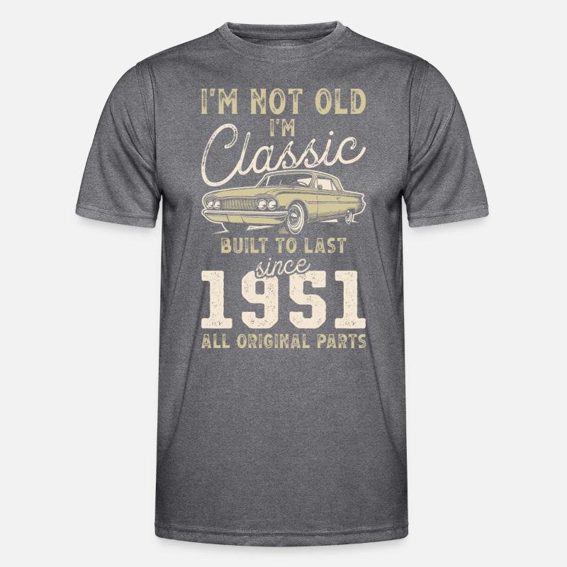 Geboren 1951 Geburtstag Oldtimer Männer Funktions-T-Shirt
