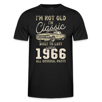 Geboren 1966 Geburtstag Oldtimer - Männer Funktions-T-Shirt - Schwarz - Vorne - AI Model Male 178 dark (178cm)